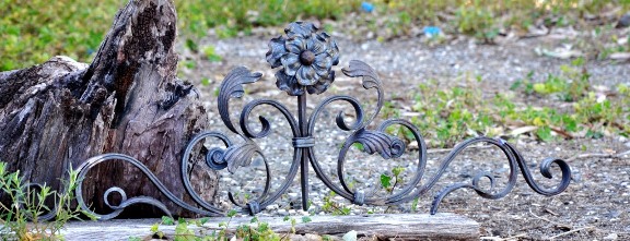 Ornamental wrought iron gate topper