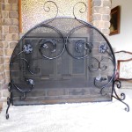 Ornamental wrought iron firescreen
