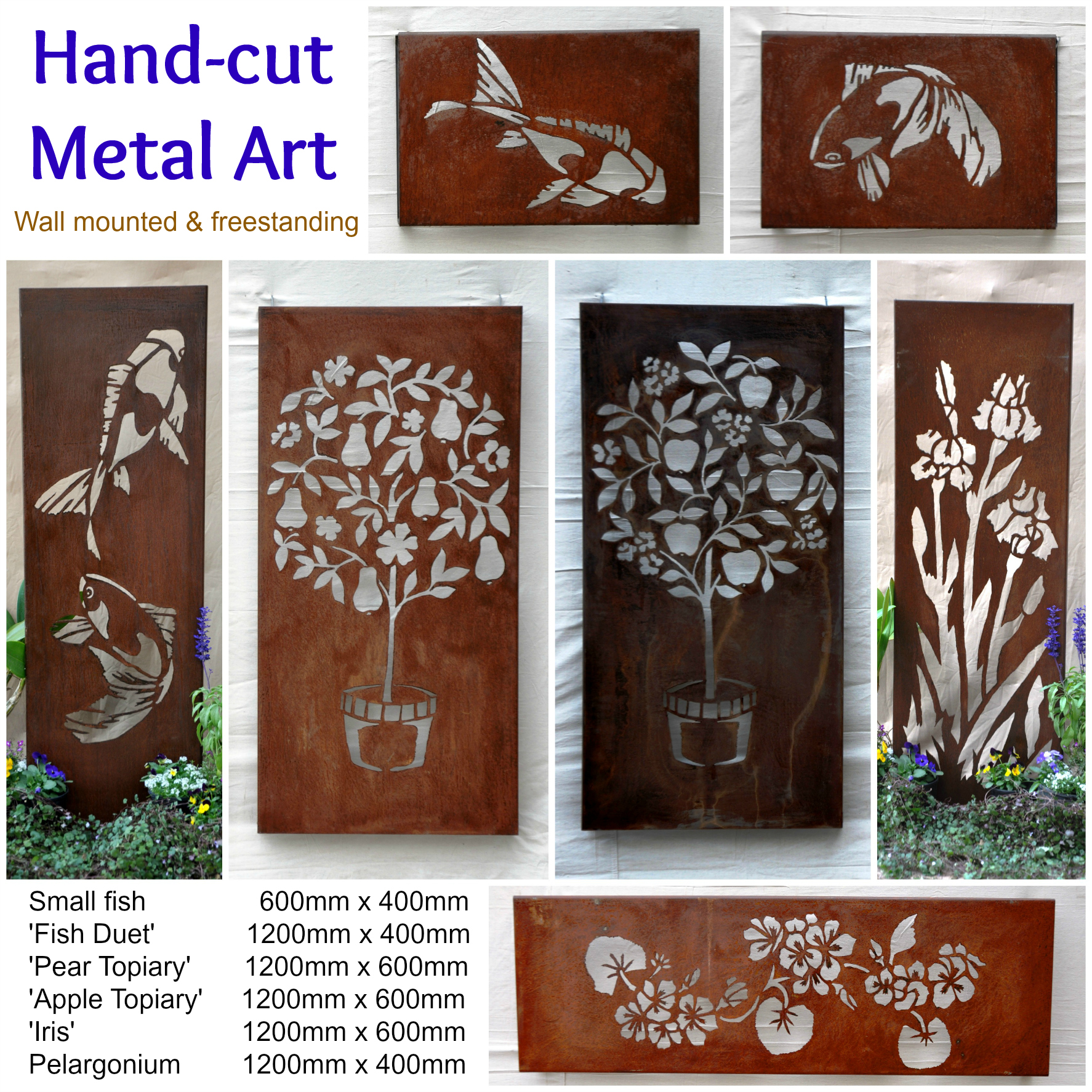 Unique hand cut metal art
