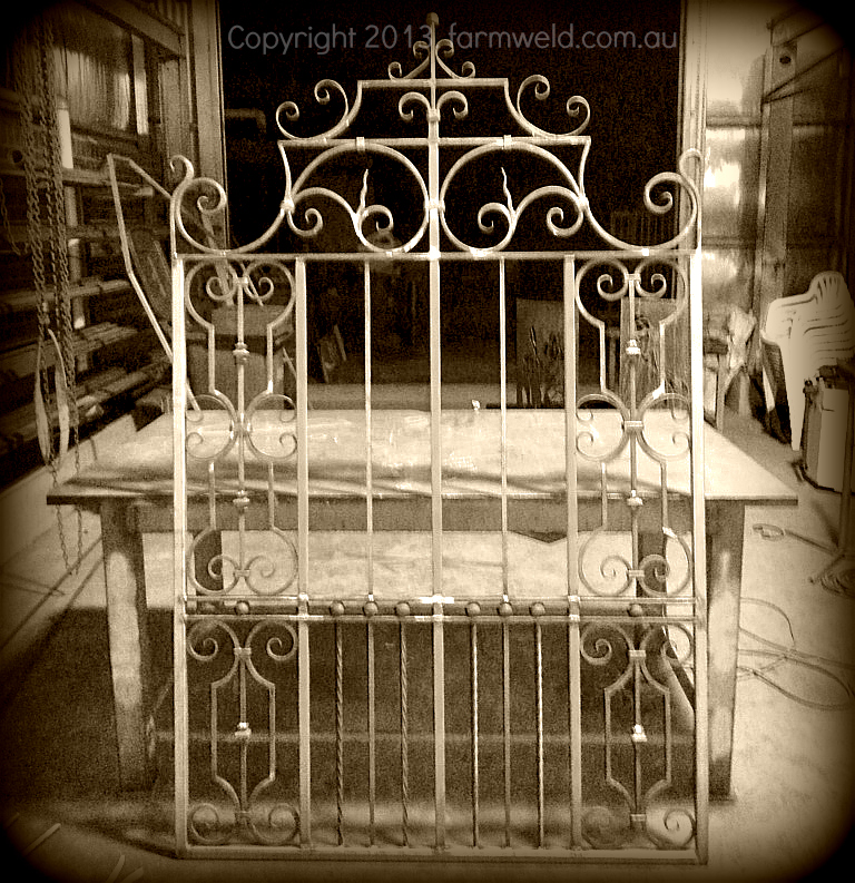 Traditional gate design made with traditional and modern methods,